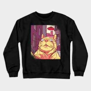 meme of a cat taking a selfie Crewneck Sweatshirt